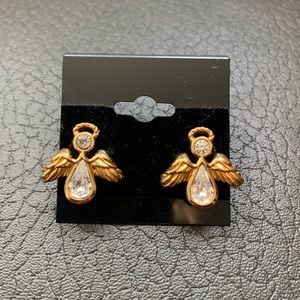 Golden Angel Stud Back Earrings